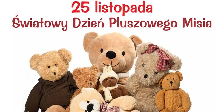 misie i napis dzień pluszowego misia