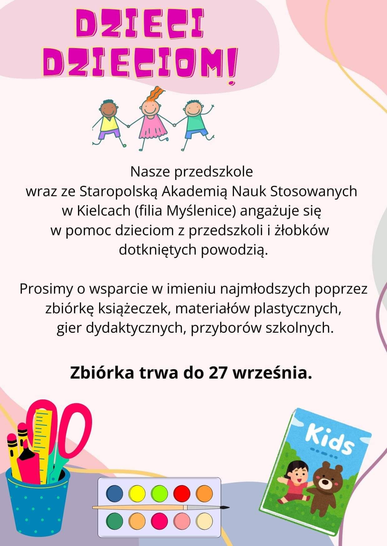 Plakat Akcja charytatywna dzieci dzieciom