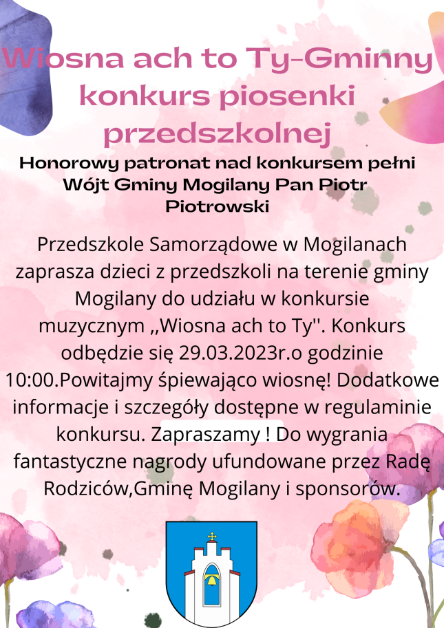 WIOSNA ACH TO TY GMINNY KONKURS PIOSENKI PRZEDSZKOLNEJ