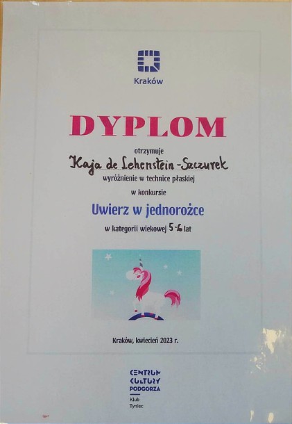 dyplom dla Kai