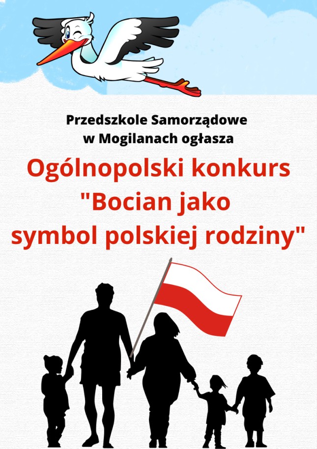 plakat konkursu Bocian jako symbol polskiej rodziny