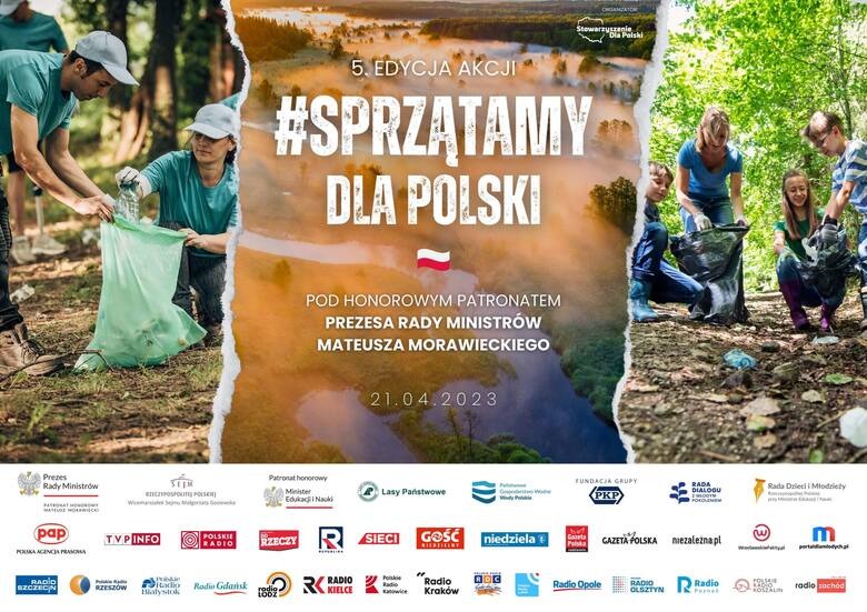 plakat przedstawiający ludzi sprzątających ziemię