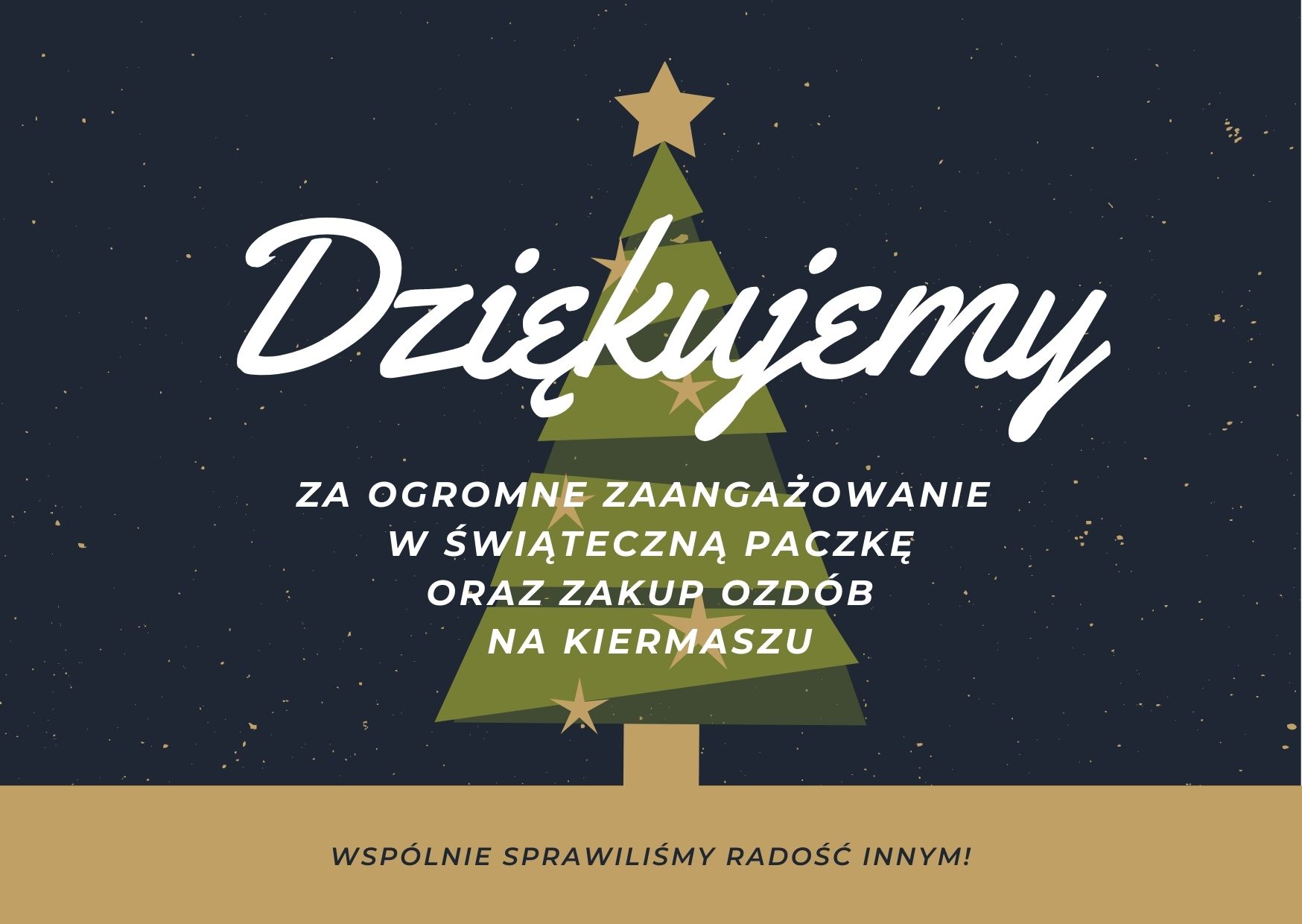 podziękowanie za udział w świątecznej paczce